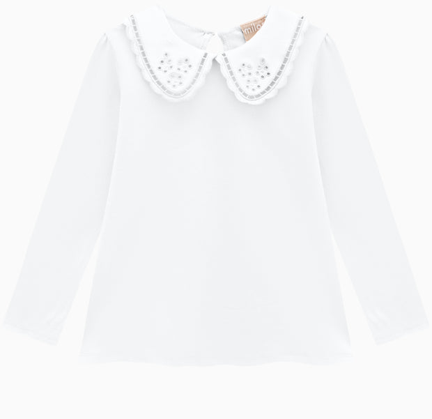 White collared girls blouse