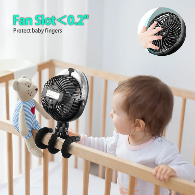 2022 Baby Stroller Battery Portable Mist Fan Operated Clip on Fan with Flexible Tripods Rechargeable Mist Fan