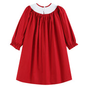 Santa Long Sleeve Smocked Bishop Dress