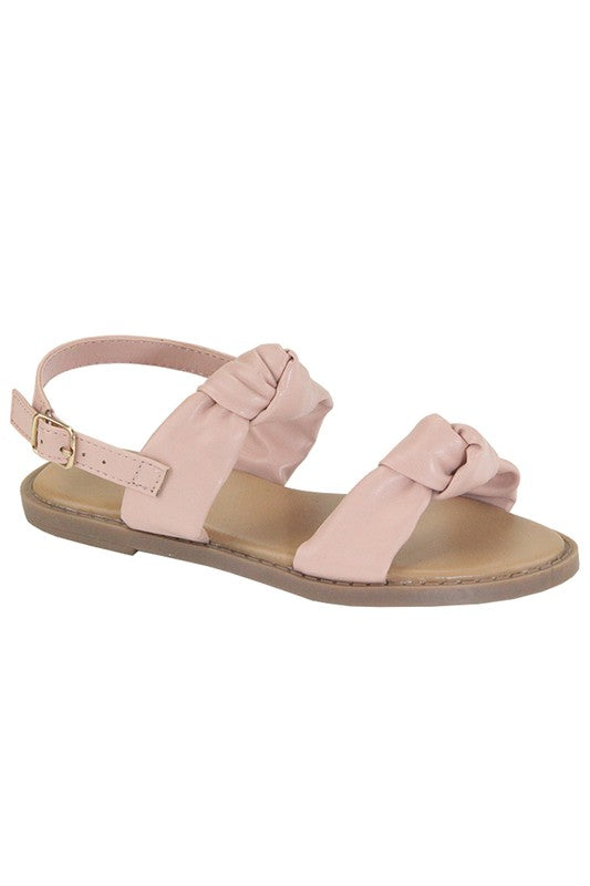 Double knotted strap sandal with back