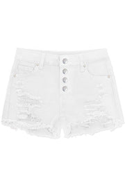 Girl's Premium Denim Shorts w/ 4 Buttons & Full l Distress