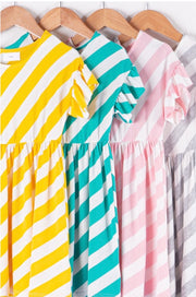 Stripe Print Ruffle Dress - Wildflower Children's Boutique