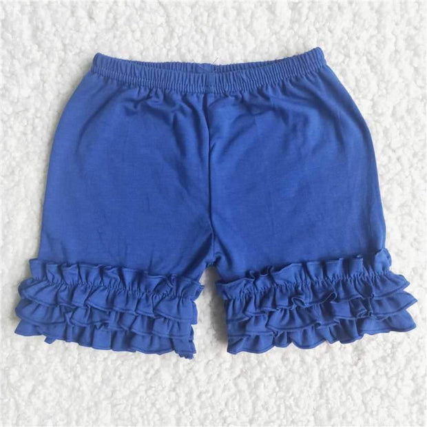 Pimfylm Cotton Baby Toddler Girls Cotton Icing Ruffles Shorts Pants Light  Blue 3-4 Years 