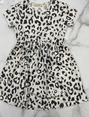 French Terry Leopard Dress - Wildflower Children's Boutique