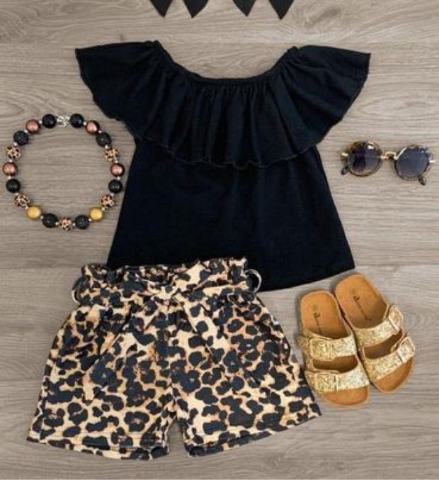 Leopard shorts with to