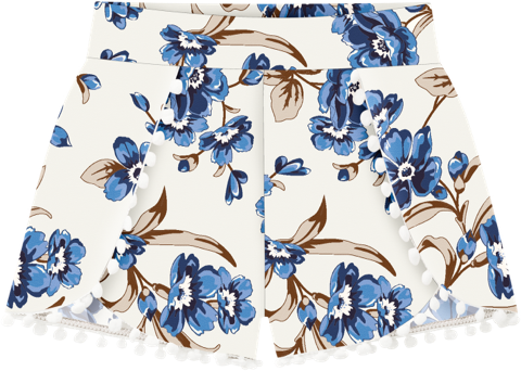Navy Floral Shorts