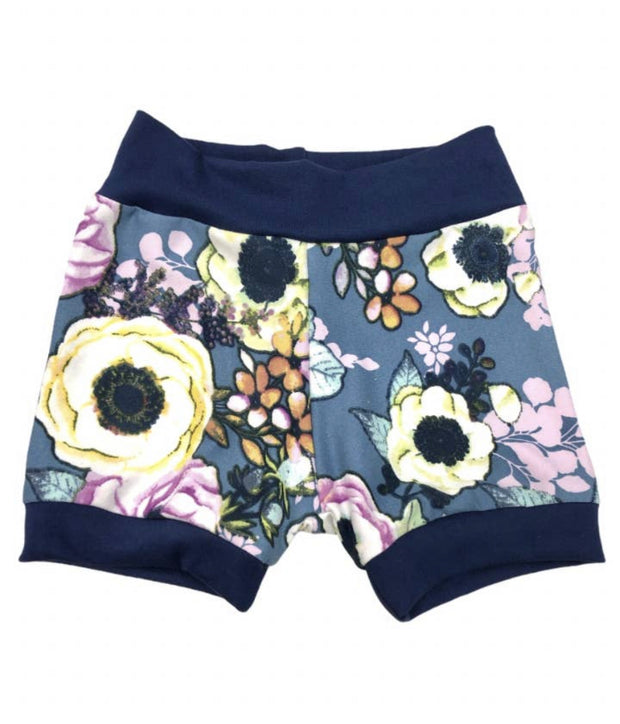 Navy Water Floral Infant/Toddler Shorties - Wildflower Children's Boutique