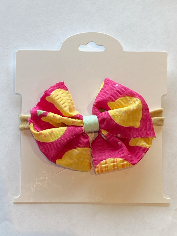 Fabric Bows on Nylon headbands - Wildflower Children's Boutique