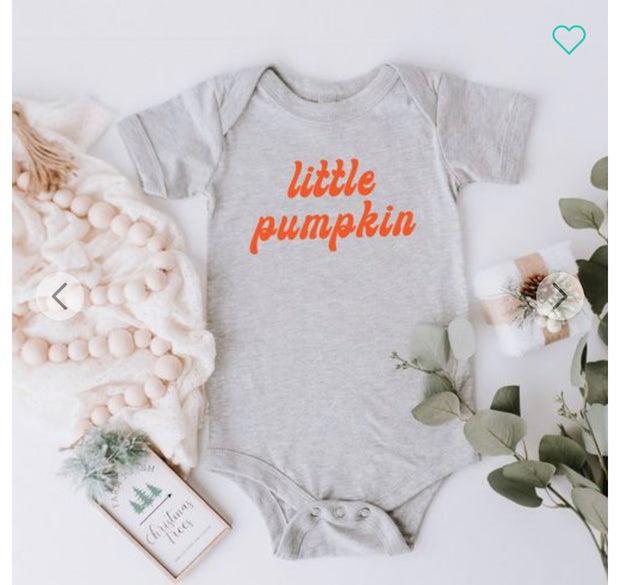Heather Grey Little pumpkin onesie - Wildflower Children's Boutique