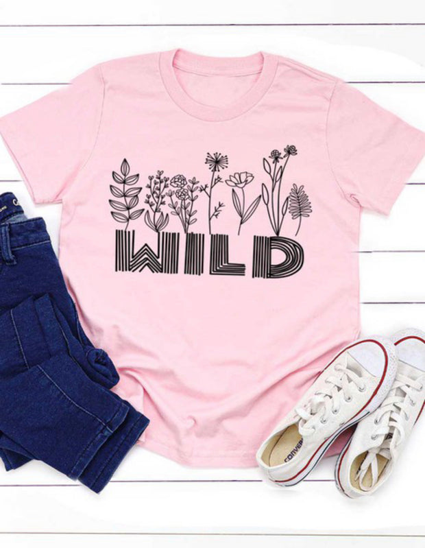 Wild with flowers kids graphic tee - Wildflower Children's Boutique