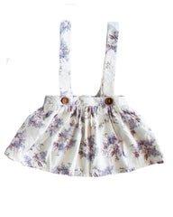 Daphne Suspender Skirt - White Floral